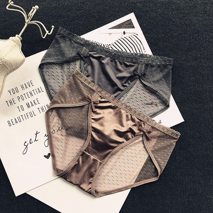 新品欧美风冰丝蕾丝拼接性感内裤女网纱透明三角裤速干短裤中低腰,女士内衣/男士内衣/家居服,女三角裤,淘宝优惠券,粉丝福利购,淘宝优惠卷