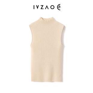 【升级版/无袖半高】康赛妮A纯羊绒细坑条百搭半高上衣