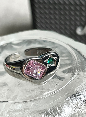 shafashanghai宝石戒指女款复古戒托高级设计款生日礼物女戒指