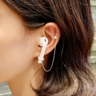 原创设计FreeBuds防丢耳夹链925纯银男女款 无线蓝牙耳机防掉耳环