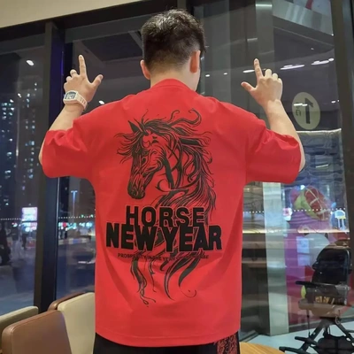 新年潮牌百搭男女同款短袖