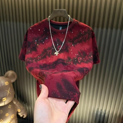 新年短袖潮牌满天星字母男款