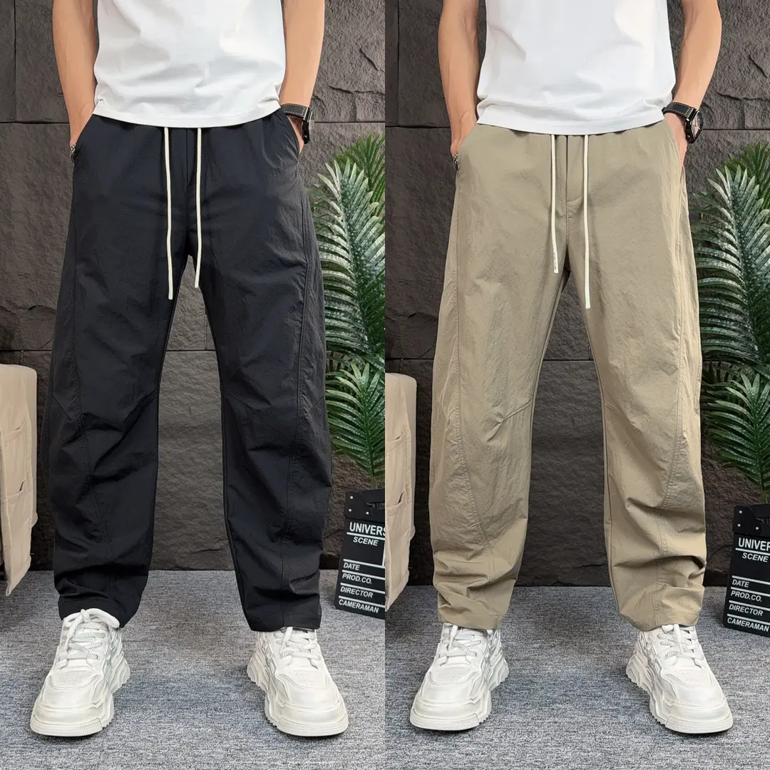 2026夏季薄款速干运动裤男潮牌百搭哈伦裤潮痞帅弯刀休闲裤