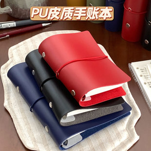 原创M5A7A6奇葩手账本仿真牛皮软皮活页本天岳纸手帐本空白日程本