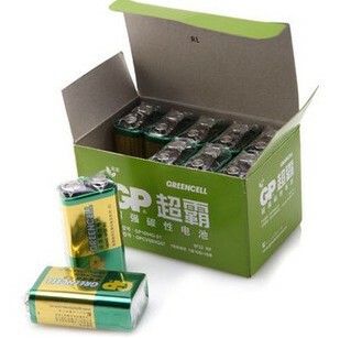 整合10粒包邮 9伏电池 原装超霸 6F22电池 GP9V碳性电池 超霸绿色