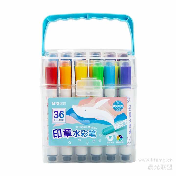 晨光华虹粉底刷水色儿童可水洗画画笔幼儿园学生彩笔手绘美术绘画