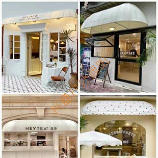 网红打卡法式 饰雨蓬折叠雨披别墅花园酒店农场梯形 雨棚固定雨棚装