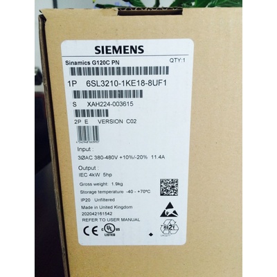 议价西门子G120C变频器380-480V 4KW DP版6SL3210-1KE18-8UP1议价 农机/农具/农膜 其它农用工具 原图主图