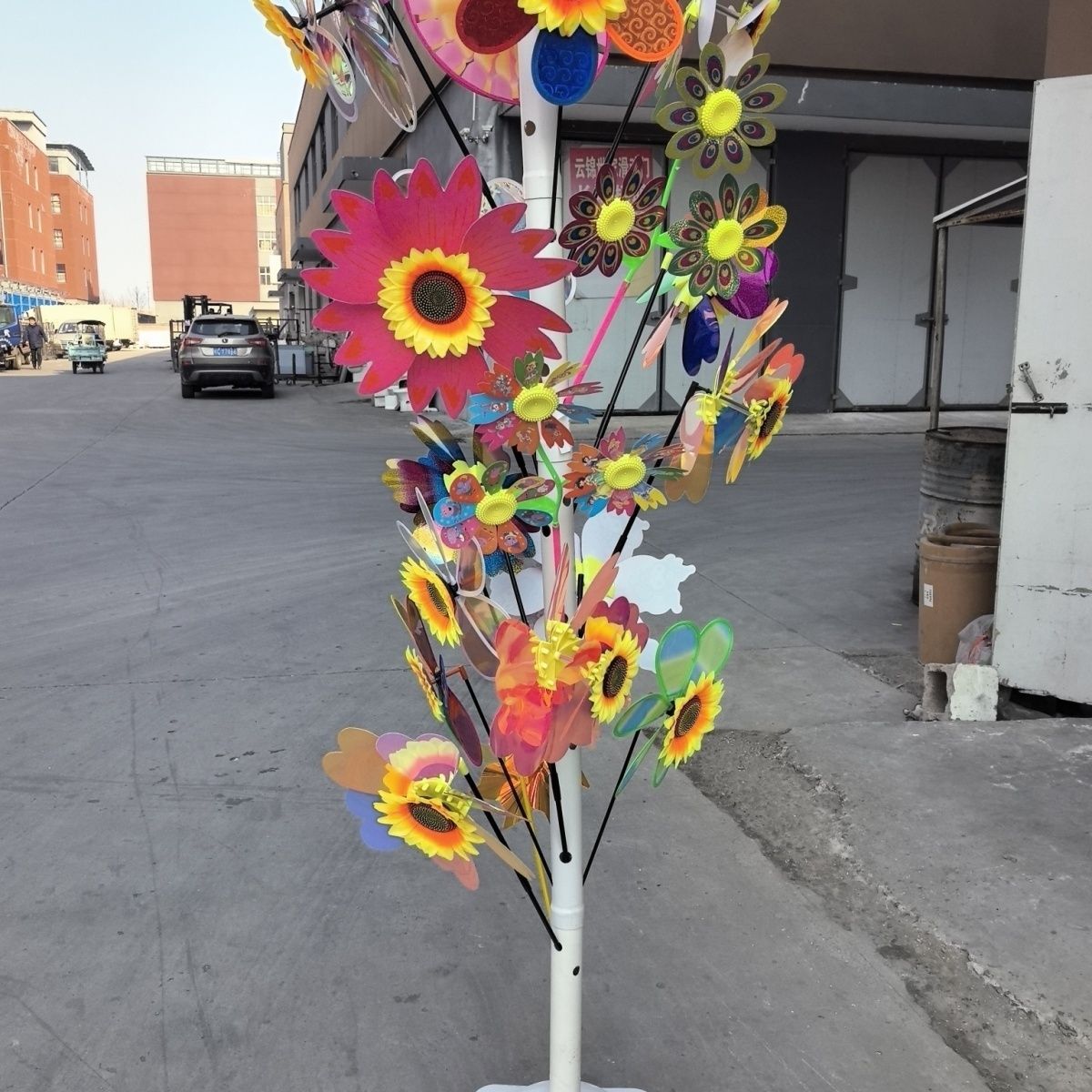 风车气球展示架子插波波气球底座铝膜乳胶拖杆立方便可拆卸便携