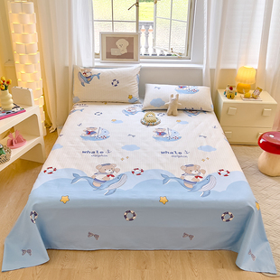 卡通儿童纯棉床单 1.2m1.5米床 单件全棉学生宿舍被单幼儿园夏季