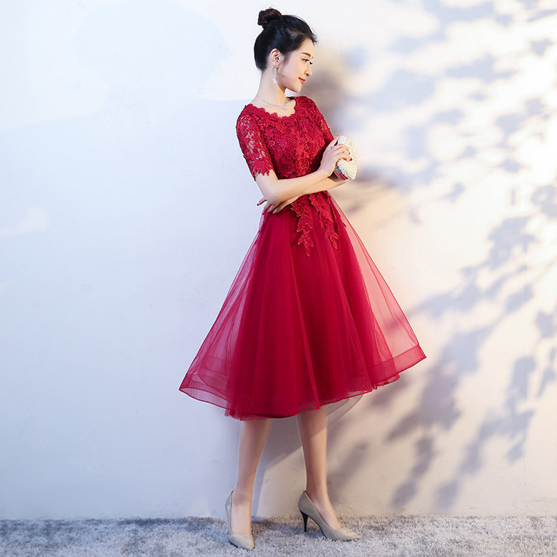 新娘小晚礼服女宴会表演修身显瘦气质派对时尚礼服聚会年连衣裙女