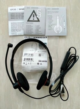 Sennheiser森海塞尔SC60 SC30 USB商务办公 有线头戴降噪线控耳麦