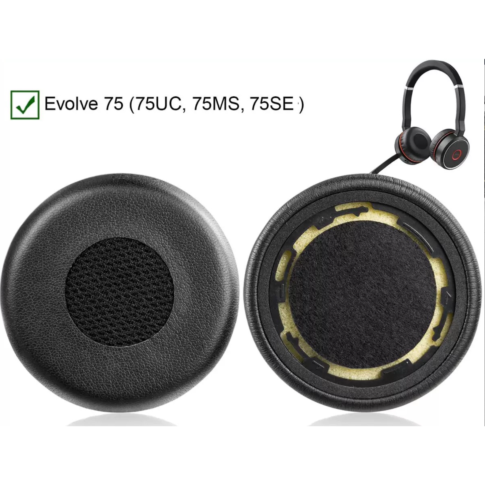 捷波朗evolve 75 专用皮套 耳机套 jabra Evolve 75+UC 海棉套