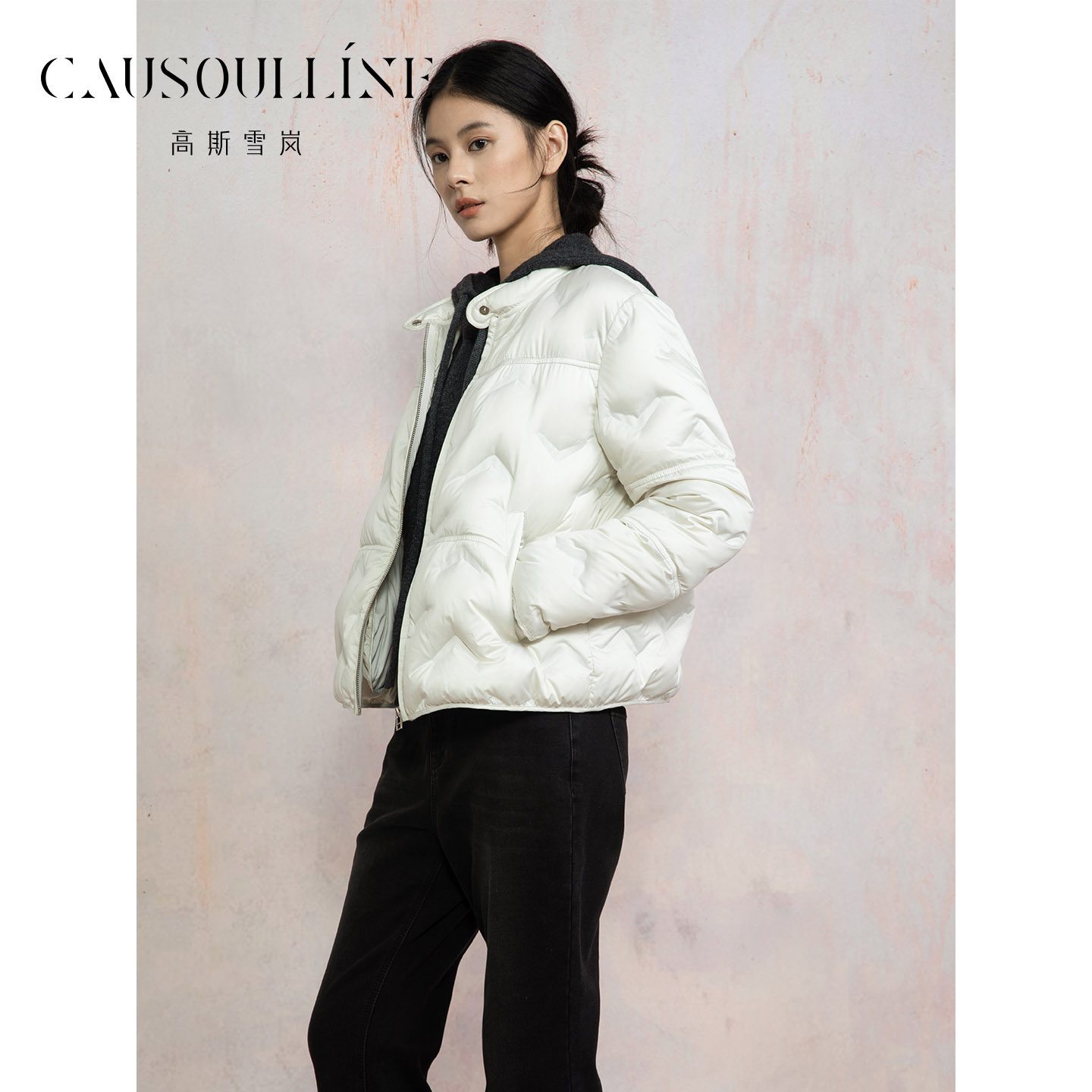 女短款立领瘦面包服通勤外套