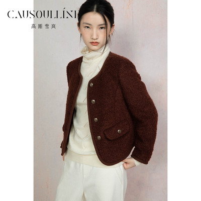 高斯雪岚2025冬新款羊毛小香风短款外套女小个子商场同款25419712