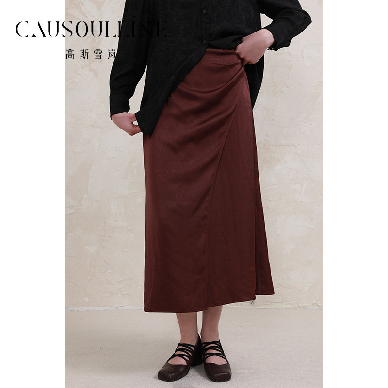 高斯雪岚2025春装新款不规则下摆气质中长裙百搭半身裙25116025,女装/女士精品,半身裙,淘宝优惠券,粉丝福利购,淘宝优惠卷