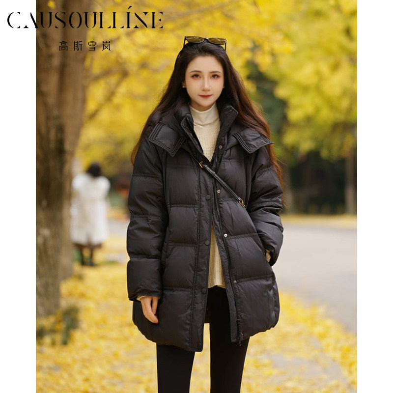 高斯雪岚新款中长款羽绒服女连帽收腰泡芙云朵外套气质款25461038,女装/女士精品,羽绒服,淘宝优惠券,粉丝福利购,淘宝优惠卷