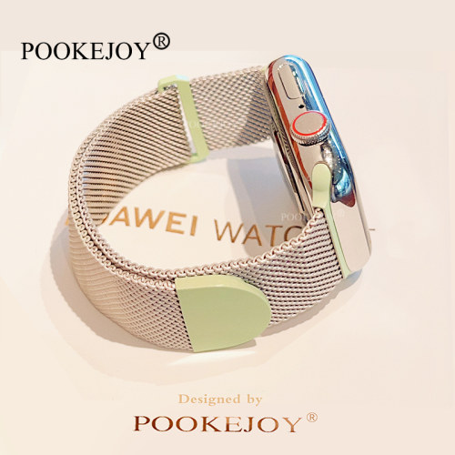POOKEJOY适用苹果applewatch11磁吸尼斯表带s10米兰金属表带s9/s8
