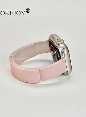 POOKEJOY适用苹果applewatch11亲肤一体磁吸硅胶表带s10通勤s9/s8