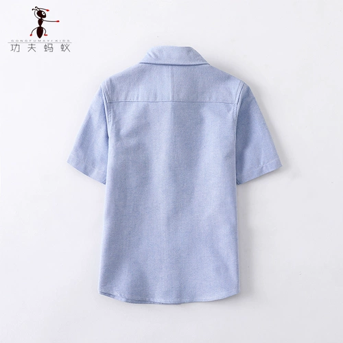 Летняя тонкая рубашка для мальчиков, детская хлопковая форма, короткий рукав, подходит для подростков