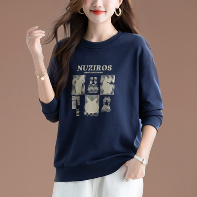 中年妈妈加肥加大码女装显瘦卫衣