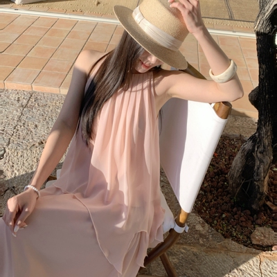 素羽轻扬温婉度假轻纱两件套套装