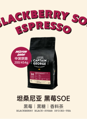 乔治队长坦桑尼亚黑莓SOE美式意式咖啡豆粉中深烘200g/454g新鲜烘