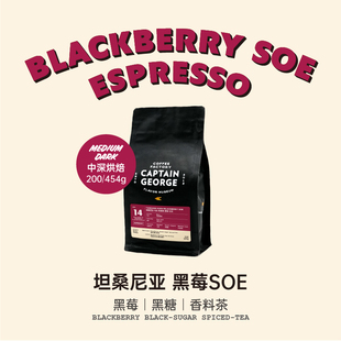 454g新鲜烘 咖啡豆粉中深烘200g 乔治队长坦桑尼亚黑莓SOE美式 意式