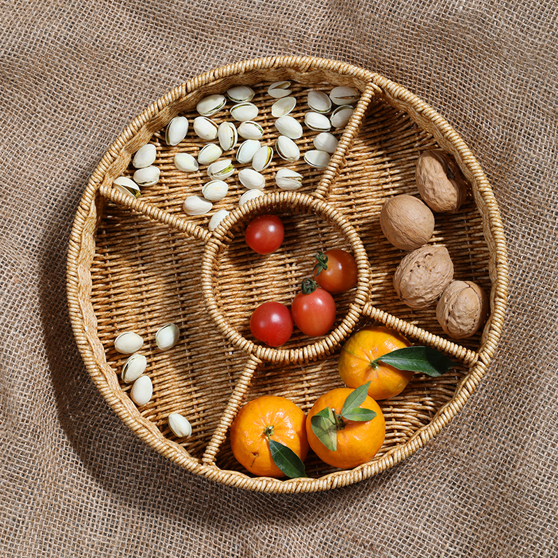 Kens编织水果盘坚果盘分格