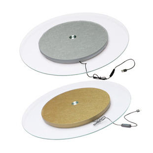 家用一体钢化玻璃转盘餐桌电动转盘餐桌智能旋转底座饭店自动转盘