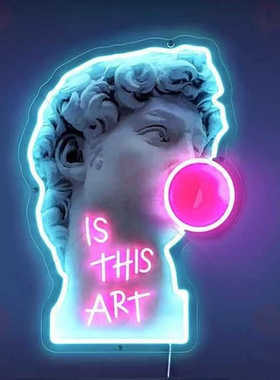 大卫吹泡泡led美术板霓虹灯定制做亚克力uv印刷is this art