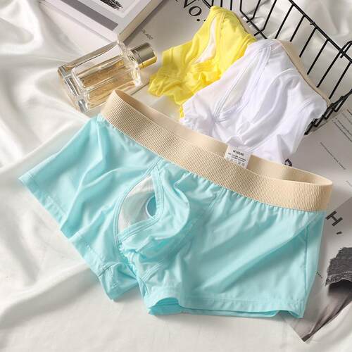 夏季冰丝轻薄透气双层U凸内裤
