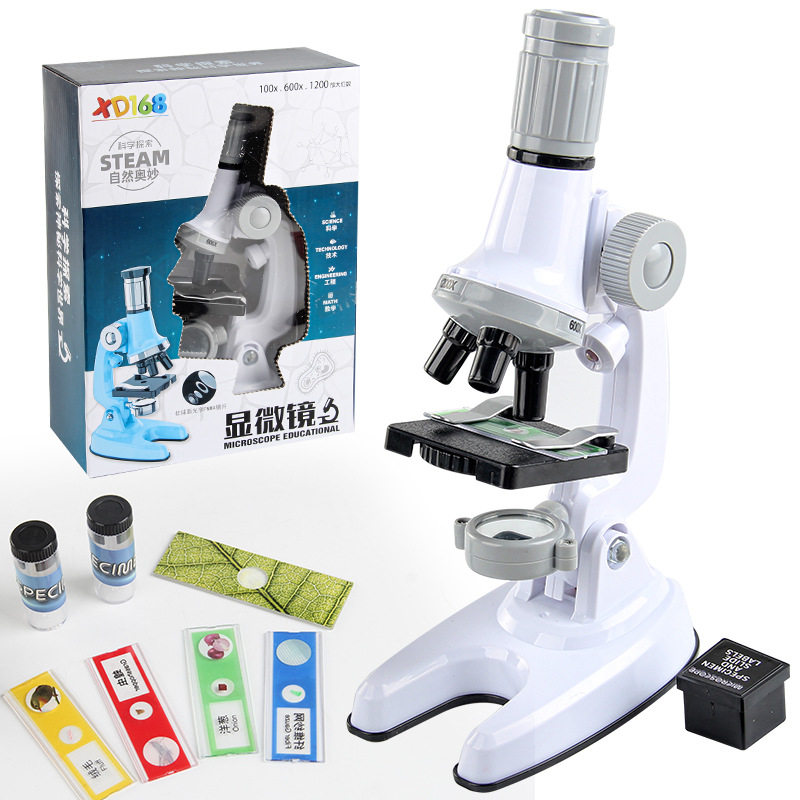 源头厂家1200倍显微镜玩具小学生科学生物实验器材显微镜玩具套装