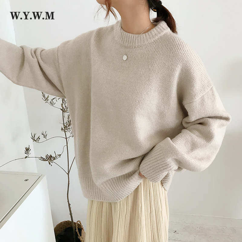 wywm cashmere elegant women sweater oversized knitted basic