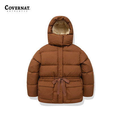 Covernat冬新品女连帽中长款羽绒服加厚美拉德外套CO2304DP65