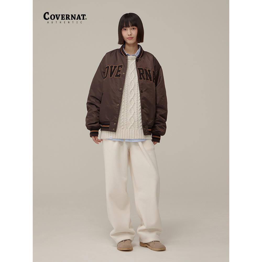 covernat韩国潮牌夹克棉服男女情侣款宽松休闲版棒球服24秋冬新品