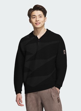 adidas阿迪达斯套头衫WUJI武极2024冬男休闲时尚长袖POLO衫JI8719