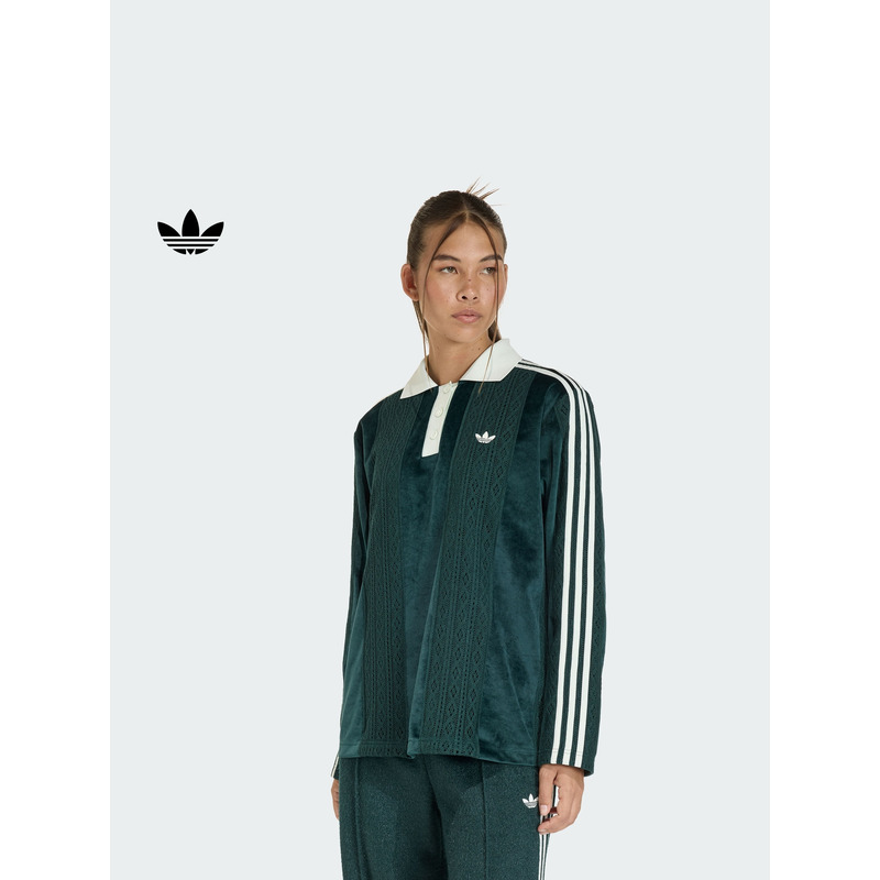 丝绒运动长袖球衣女装新款adidas阿迪达斯官方三叶草KS7795