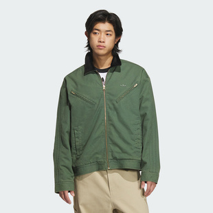 adidas阿迪达斯三叶草工装风外套夹克棉衣2024冬男女款棉服JW9575
