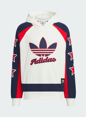adidas阿迪达斯三叶草大LOGO连帽卫衣2025春男女篮球套头衫JN0779