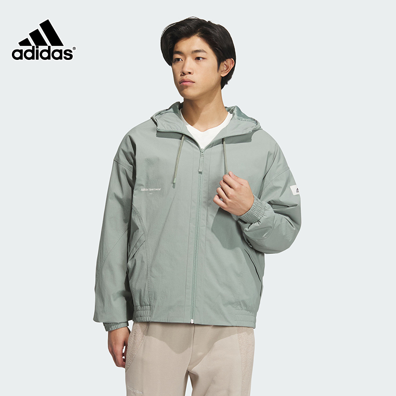 adidas阿迪达斯秋季外套23新款男装运动休闲防风服连帽夹克IP4981