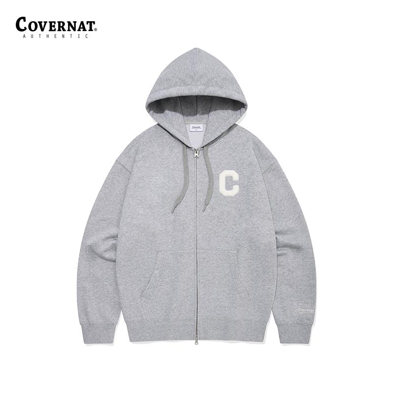 covernat韩国潮牌拉链大C休闲宽松男女同款连帽卫衣秋冬新品