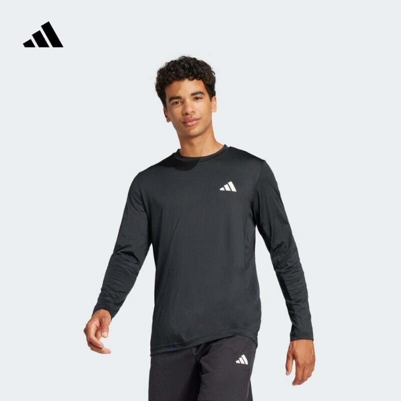 adidas阿迪达斯2025年健身圆领长袖T恤男装春夏新款JP4957