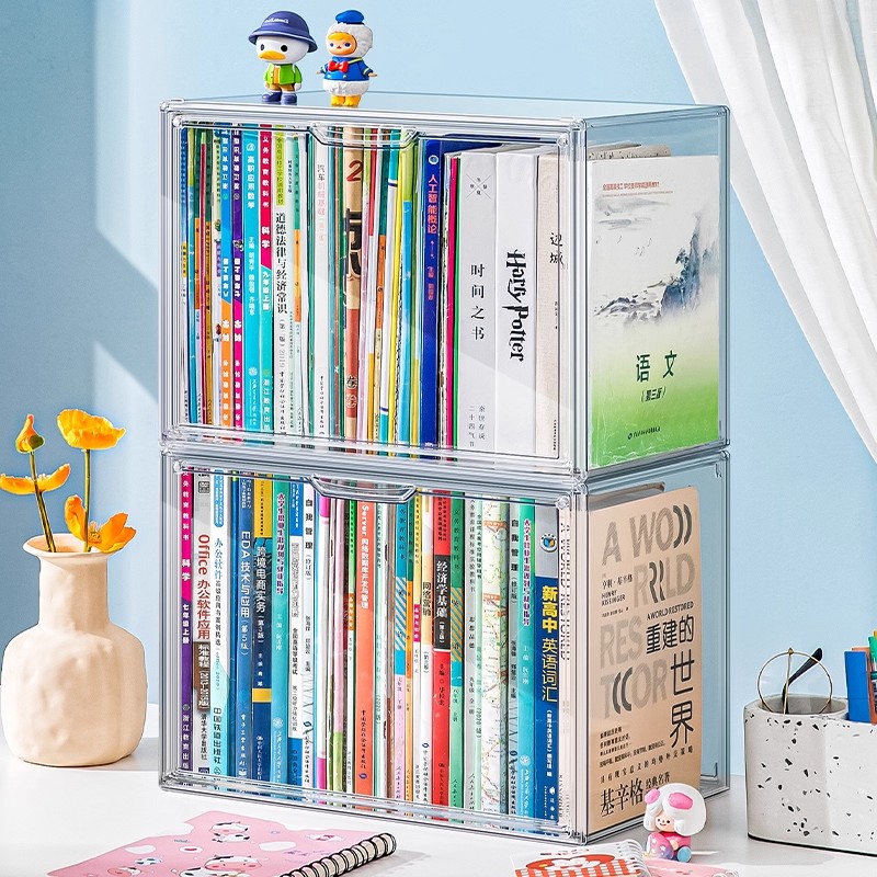 书箱儿童绘本收纳箱透明书本收纳