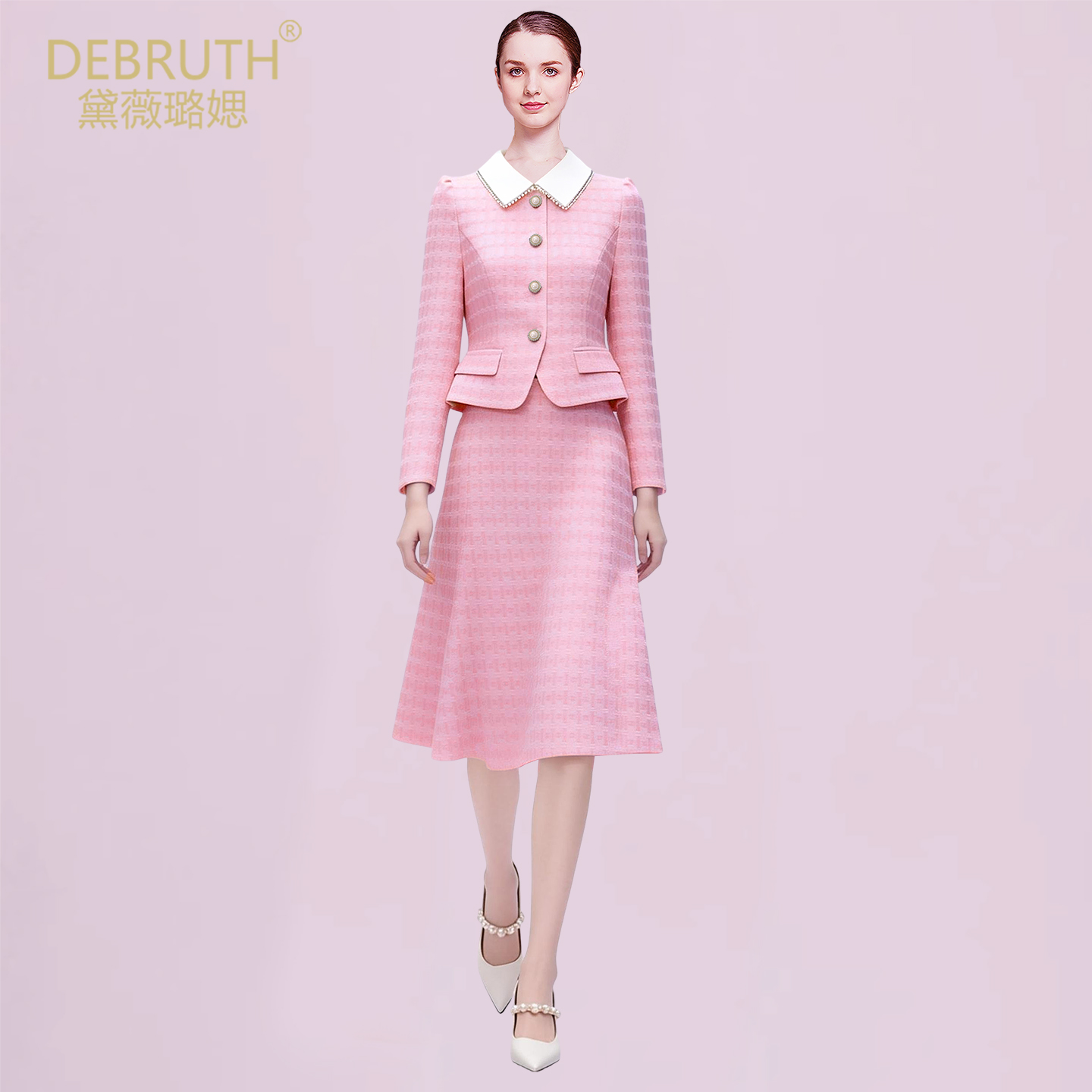 黛薇璐媤小香风外套+半身裙2件套