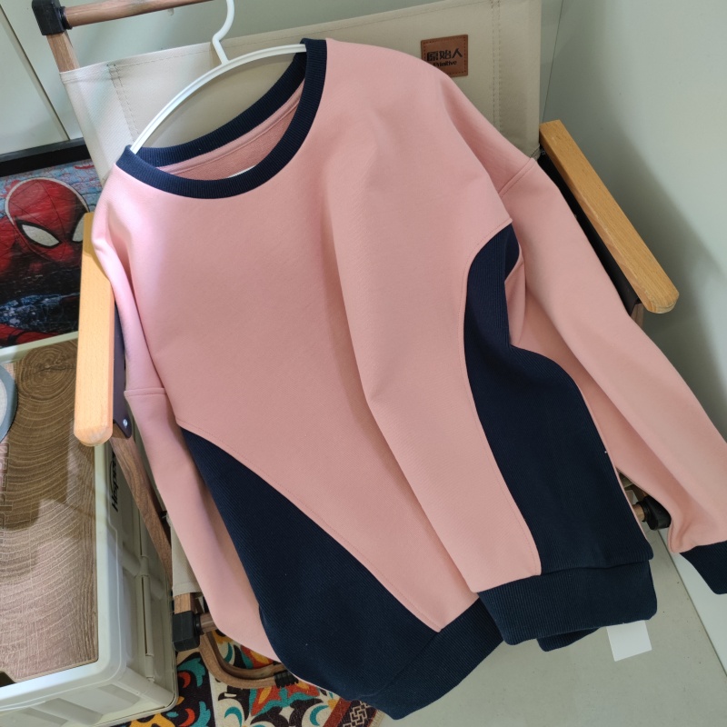 纯棉圈圈棉高级配色宽松卫衣