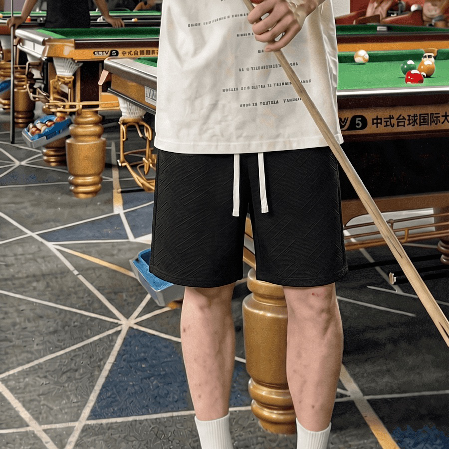 男生女生同款黑色休闲短裤夏季宽松百搭直筒透气运动五分裤外穿