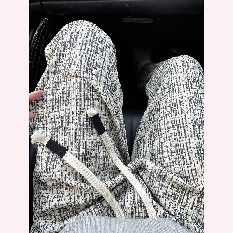 新款灯芯绒格纹裤美式高街男女穿搭时尚复古垂感高级感休闲运动裤