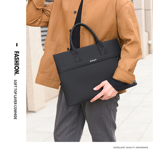 公文包男款手提帆布牛津布便携防水包文件包男士商务拉链新款电脑上班通勤办公文件袋律师袋电脑包大容量定制