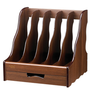 文件栏资料架木质文件夹架文件框书立桌面收纳架四格文件框资料架桌上办公用品老板桌架子组合架产多格大容量